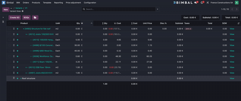 Bimbal-animated gif screenshot of the user interface