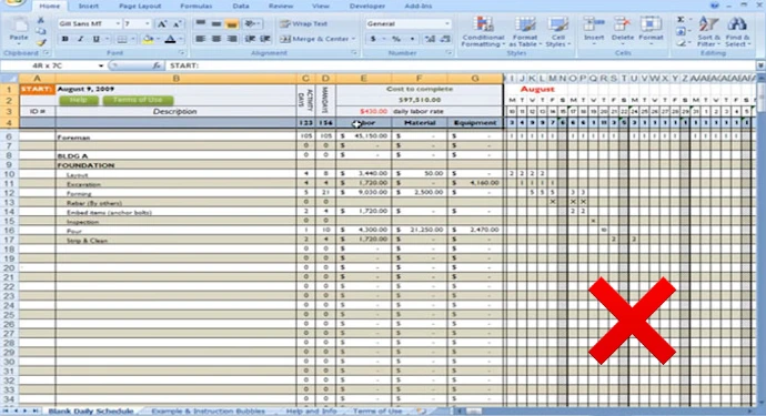 bad cost calculation on excel spreadsheet